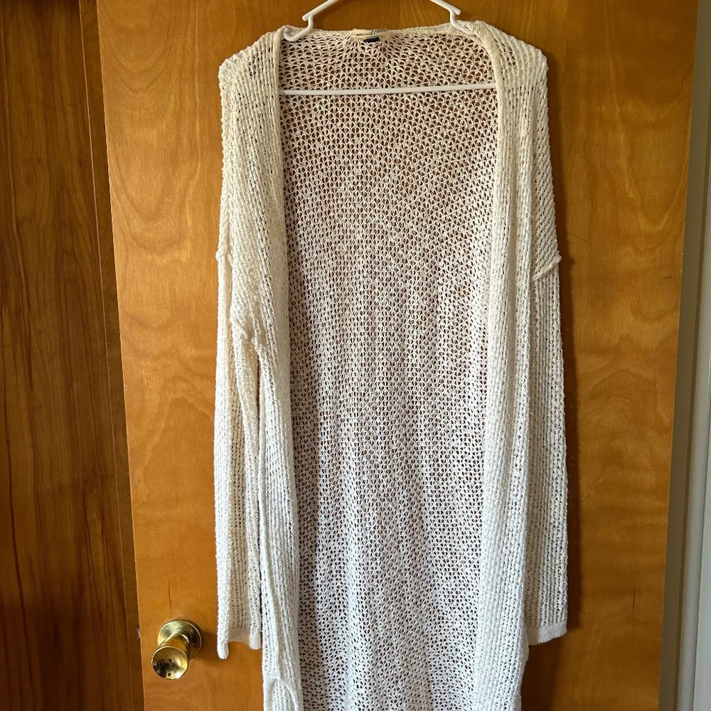 long, open-front knit cardigan - Picture 1 of 2